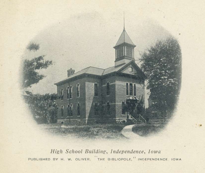 school, Iowa History, Schools and Education, postcard, history of Iowa, Shaulis, Gary, Iowa