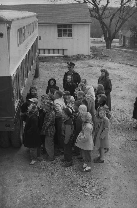 coats, United States, history, ia, Photos, Children, bonnets, Coon Rapids Enterprise, historic, Iowa, IA, trailer, stocking hat, Civic Engagement, Coon Rapids, Motorized Vehicles, police