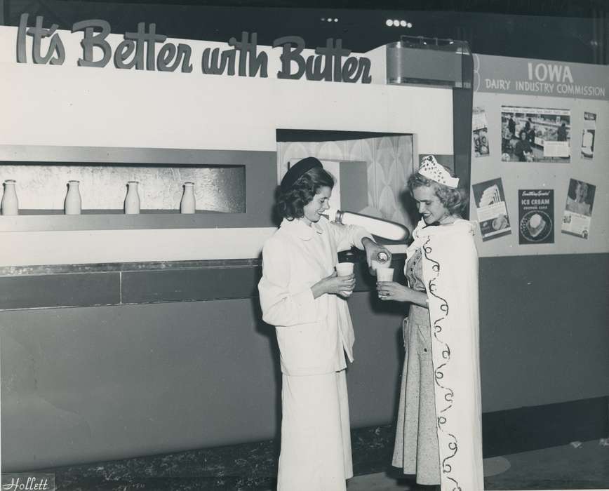 Photos, history, ia, historic, butter, Iowa, milk bottle, glass of milk, milk, national cattle congress, cattle congress, dairy princess, IA, Black Hawk, Waterloo, Fairs and Festivals, Grout Museum of History and Science, United States