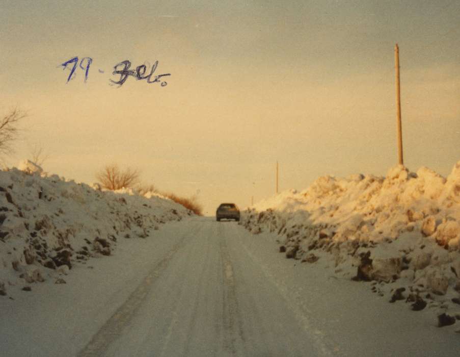 Winter, Iowa History, car, Richland, IA, snow, Landscapes, Iowa, road, history of Iowa, Adam, Andrew, Motorized Vehicles