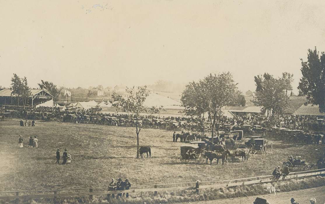 Fairs and Festivals, Iowa History, history of Iowa, horse, Animals, Meyer, Mary, buildings, Outdoor Recreation, wooden fence, Iowa