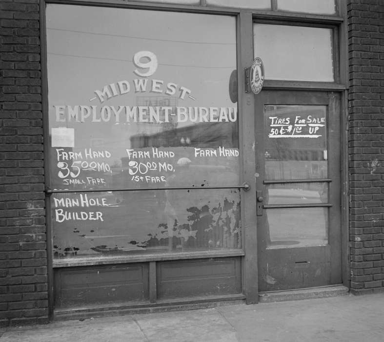 employment office, storefront, United States, history, mi, Photos, Minneapolis, Michigan, historic, window, MN, Library of Congress