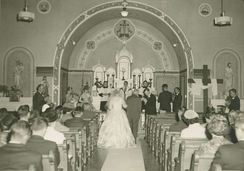 church, Feddersen, Margaret, Religious Structures, DeWitt, IA, Weddings, Iowa History, bride, Iowa, history of Iowa, catholic