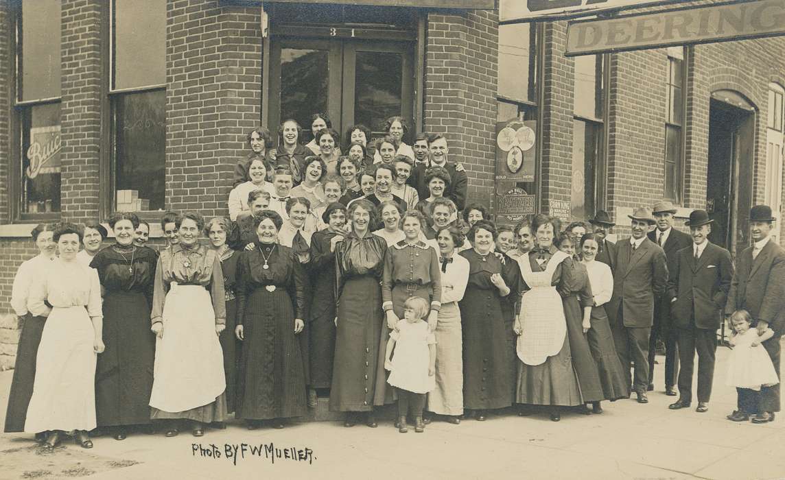 Iowa, Waverly Public Library, Portraits - Group, factory workers, correct date needed, Iowa History, history of Iowa, Businesses and Factories, Cities and Towns