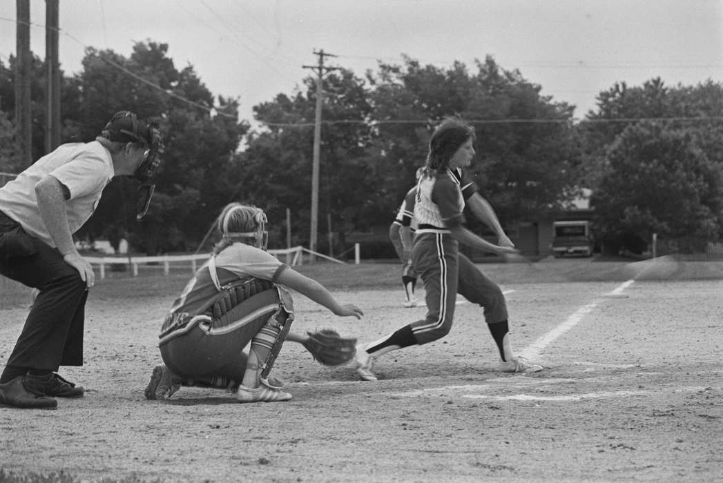 Coon Rapids Enterprise, Coon Rapids, softball, Iowa, historic, man, softball face mask, Sports, baseball mitt, uniform, girl, United States, history, ia, umpire, Photos, IA