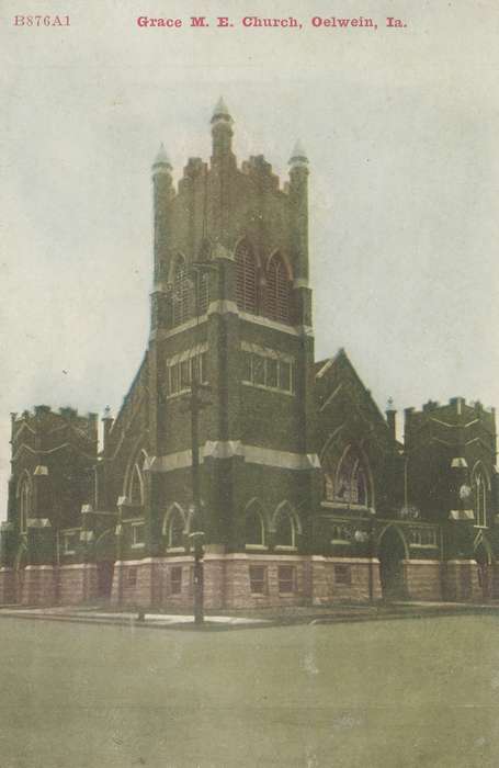 church, Iowa History, postcard, Religious Structures, history of Iowa, Shaulis, Gary, Iowa