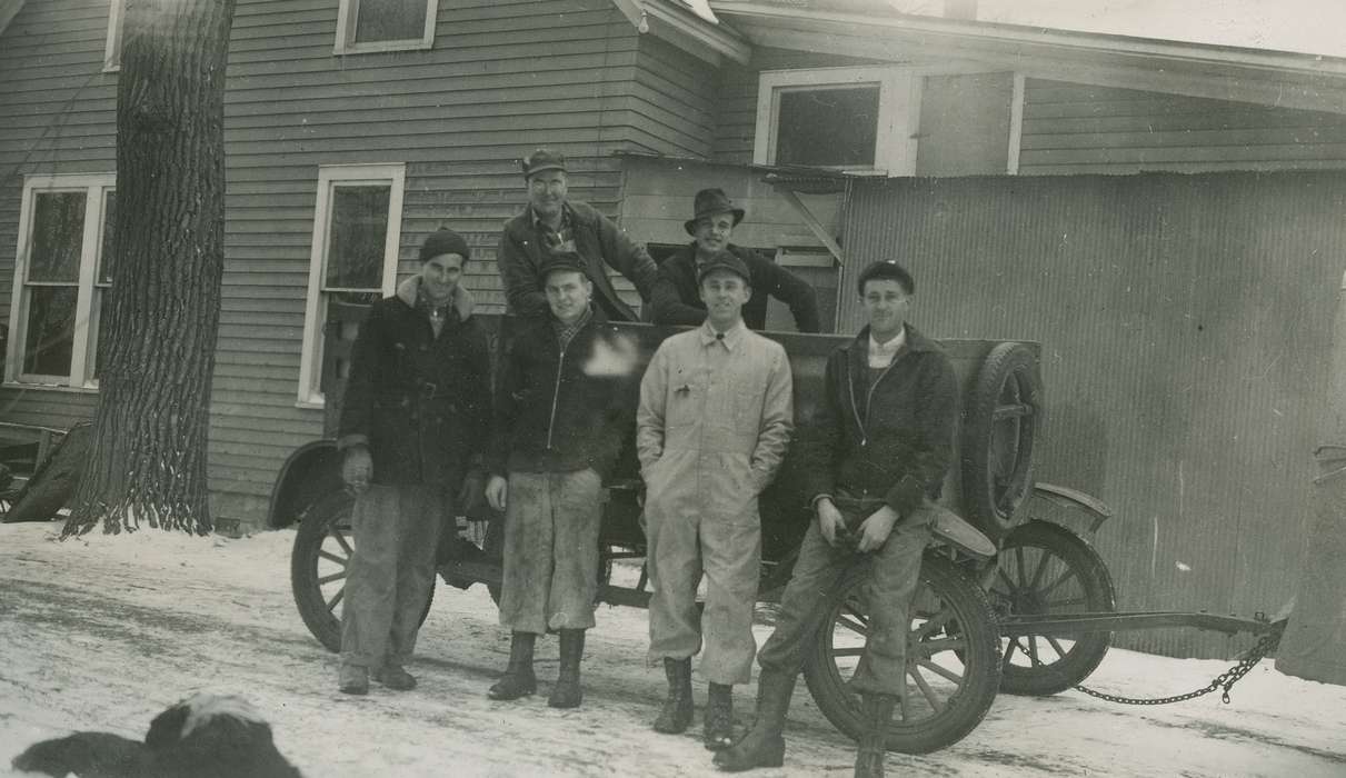 truck, Motorized Vehicles, Portraits - Group, Labor and Occupations, Iowa, McMurray, Doug, Webster City, IA, Iowa History, car, hatchery, history of Iowa