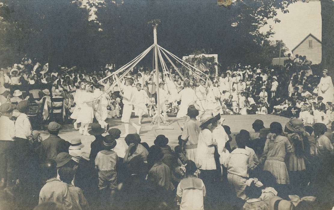 dance, dance recital, history of Iowa, Fairs and Festivals, Entertainment, Iowa History, Waverly, IA, Waverly Public Library, maypole, Iowa, Children