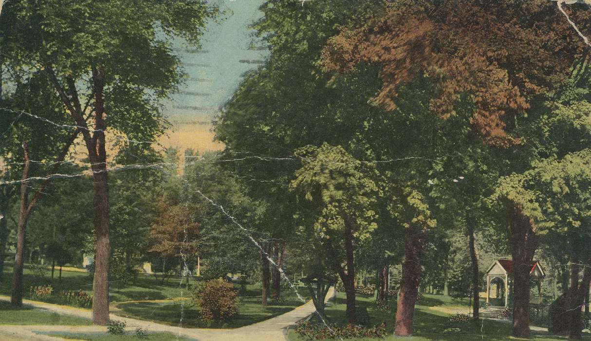 historic, Black Hawk, park, bushes, United States, Photos, Iowa, Waterloo, tree, path, Landscapes, gazebo, garden, Olsson, Ann, trees, ia, bush, history, IA