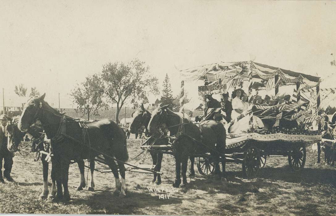 parade, wagon, Meyer, Mary, horse, Animals, Fairs and Festivals, float