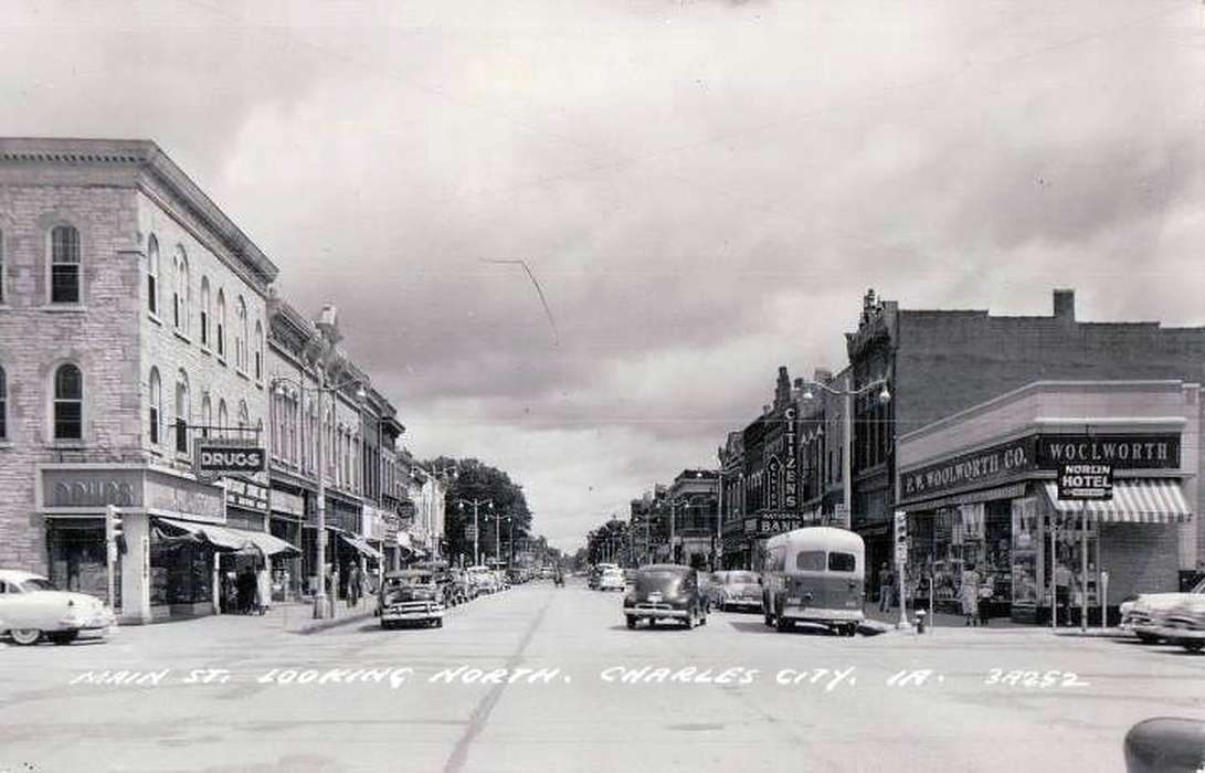 United States, Rahmiller, Ryan, history, ia, Photos, Main Streets & Town Squares, cars, main street, historic, Iowa, IA, Cities and Towns, Charles City, Floyd
