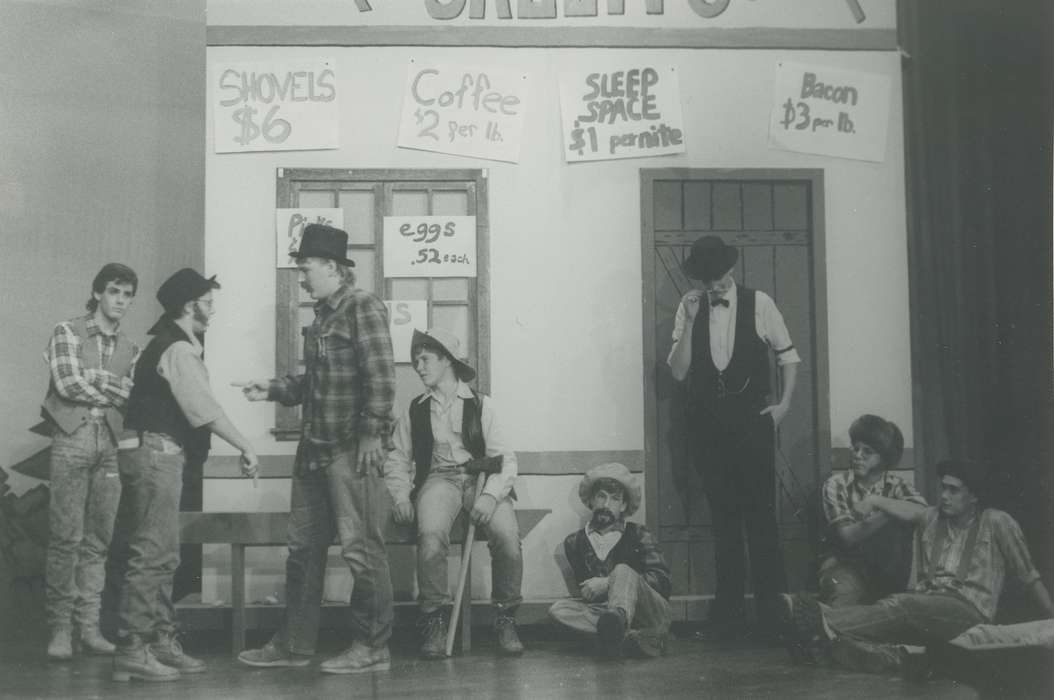 Entertainment, Waverly Public Library, Children, Schools and Education, Iowa History, cowboy costume, Waverly, IA, correct date needed, Iowa, costume, history of Iowa, costumes, play
