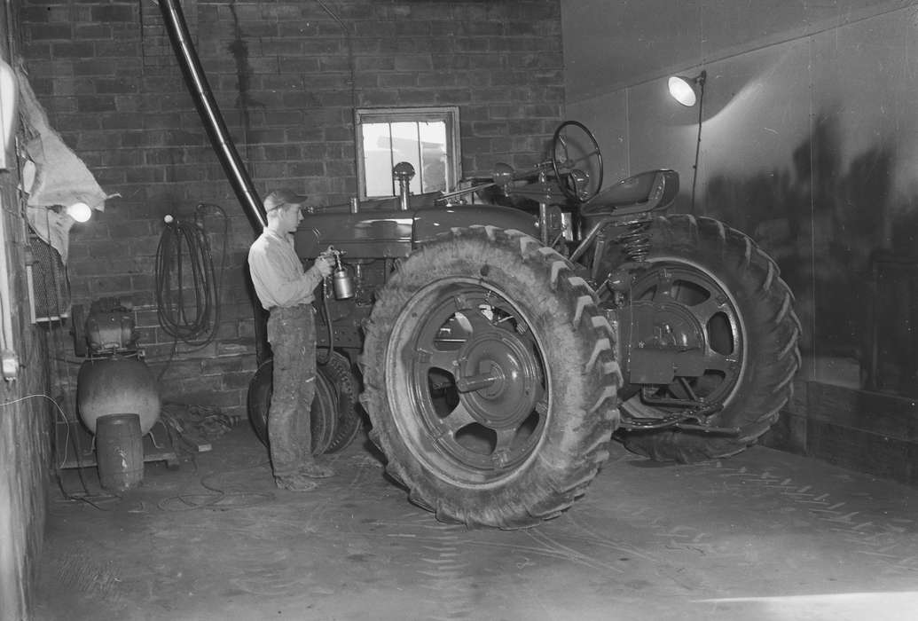 Labor and Occupations, ia, Iowa, history, IA, factory worker, Coon Rapids, Photos, Coon Rapids Enterprise, historic, paint, tractor, United States, Farming Equipment