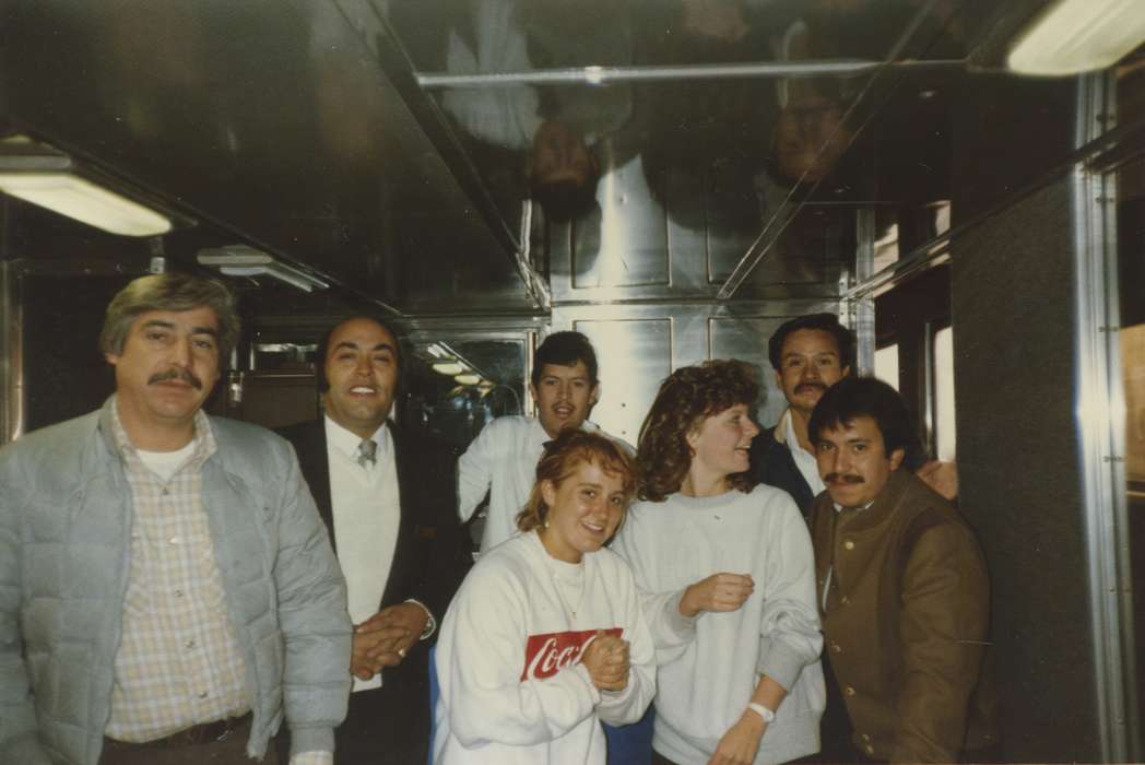 mustache, train, Travel, People of Color, Iowa, Iowa History, Portraits - Group, spring break, coca cola, NM, Labor and Occupations, Love, Susan, sweater, jacket, history of Iowa