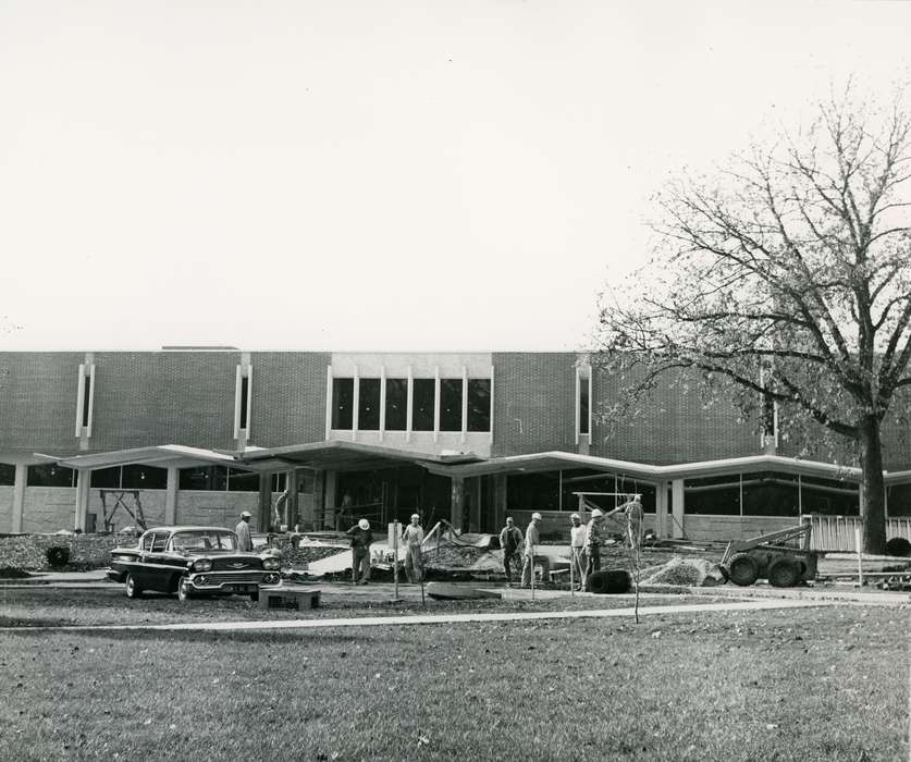 state college of iowa, rod library, construction crew, Cedar Falls, IA, Labor and Occupations, history of Iowa, uni, UNI Special Collections & University Archives, Iowa, university of northern iowa, Iowa History, construction, Schools and Education, library