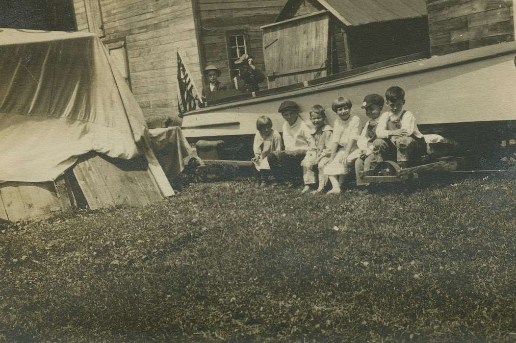 Children, LeQuatte, Sue, IA, flag, history of Iowa, tent, Iowa History, Leisure, Iowa