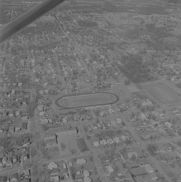 school, history of Iowa, Aerial Shots, Iowa History, Cities and Towns, neighborhood, Sports, Ottumwa, IA, Iowa, stadium, Lemberger, LeAnn