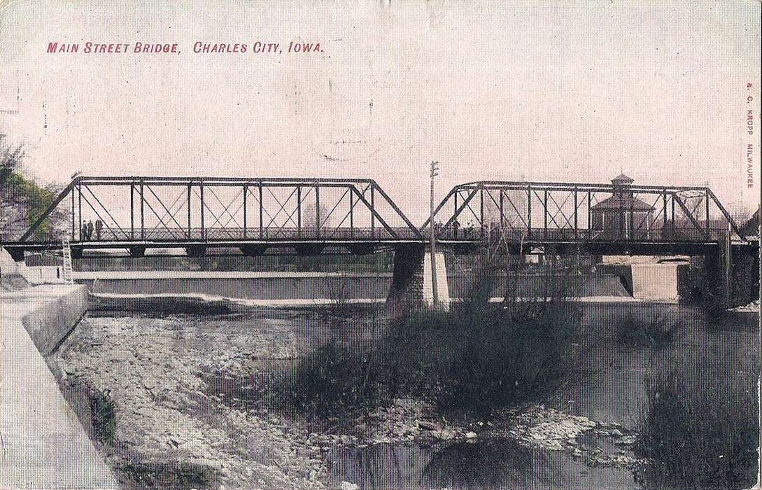 cedar river, bridge, Lakes, Rivers, and Streams, iron bridge, United States, Rahmiller, Ryan, ia, Photos, history, main street, historic, Iowa, IA, Cities and Towns, Charles City, Floyd