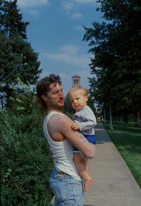 Children, Families, sidewalk, Schools and Education, baby, Cedar Falls, IA, UNI Special Collections & University Archives, mullet, campanile, Iowa, history of Iowa, Iowa History, uni, university of northern iowa