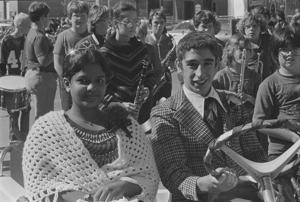 People of Color, marching band, Coon Rapids Enterprise, homecoming court, Coon Rapids, Iowa, Portraits - Group, historic, Schools and Education, Fairs and Festivals, homecoming, United States, ia, history, Photos, IA
