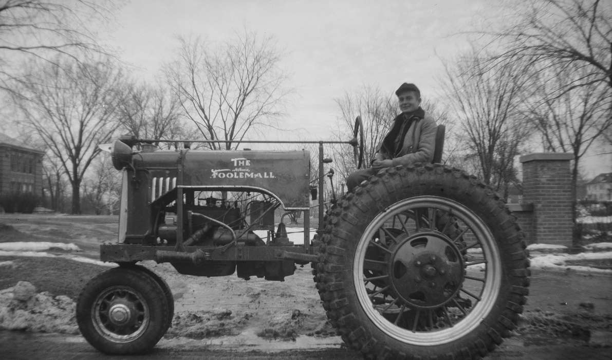 tractor, Portraits - Individual, history of Iowa, Fairfield, IA, Farming Equipment, Iowa History, Motorized Vehicles, Iowa, Lemberger, LeAnn