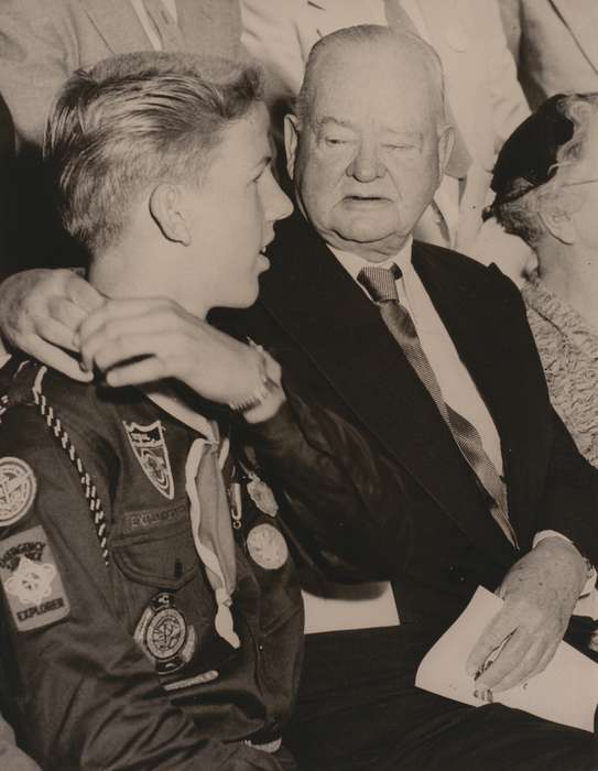 herbert hoover, Iowa History, boy scout, president, West Branch, IA, history of Iowa, Portraits - Group, old man, Civic Engagement, Meyers, Cindy, eagle scout, Iowa, uniform