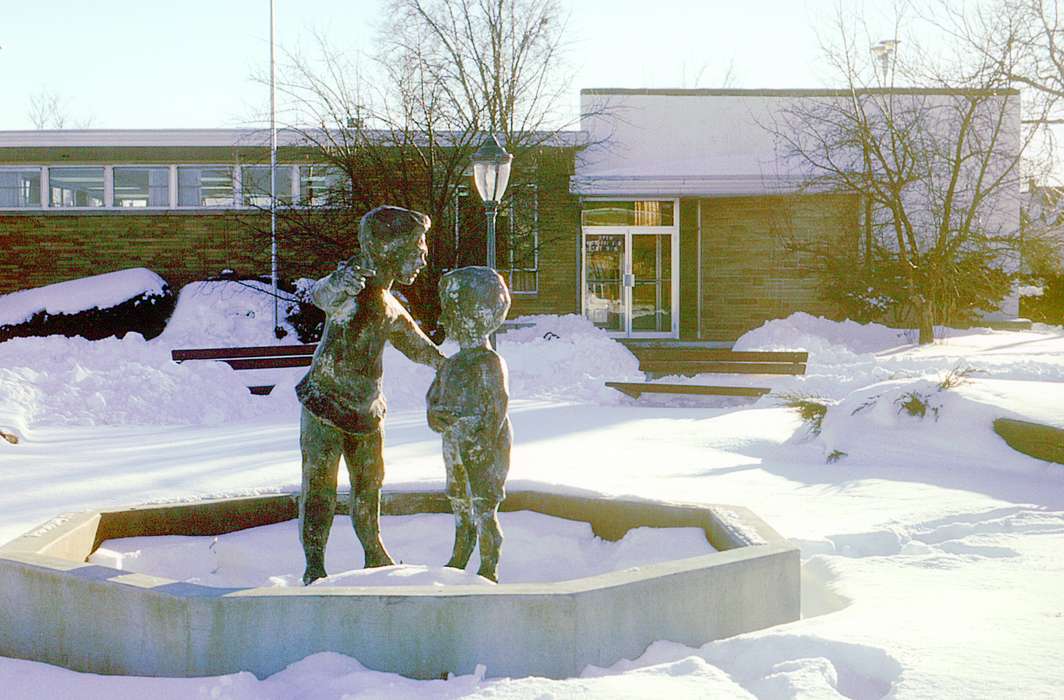 Iowa History, Clinton Public Library, library entrance, Businesses and Factories, Iowa, history of Iowa