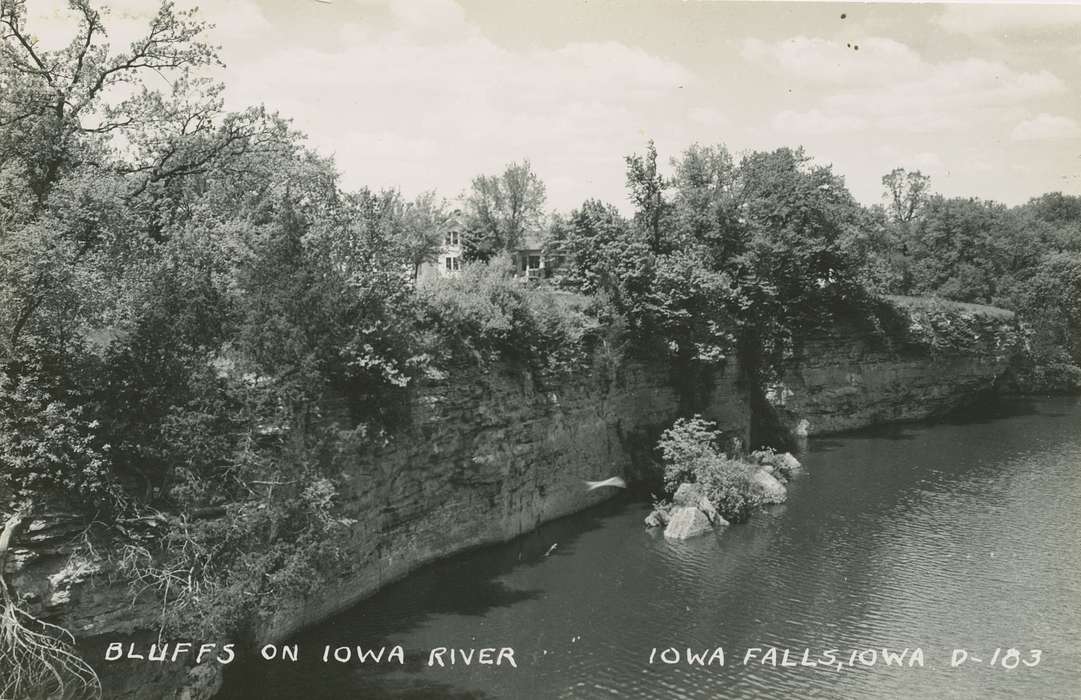Palczewski, Catherine, Landscapes, Iowa History, history of Iowa, Lakes, Rivers, and Streams, Iowa Falls, IA, bluff, Iowa