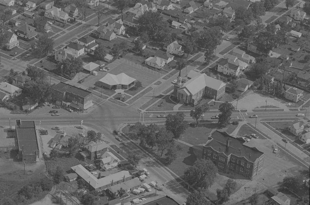Lemberger, LeAnn, Ottumwa, IA, Cities and Towns, Iowa, Iowa History, school, Aerial Shots, history of Iowa, street, intersection