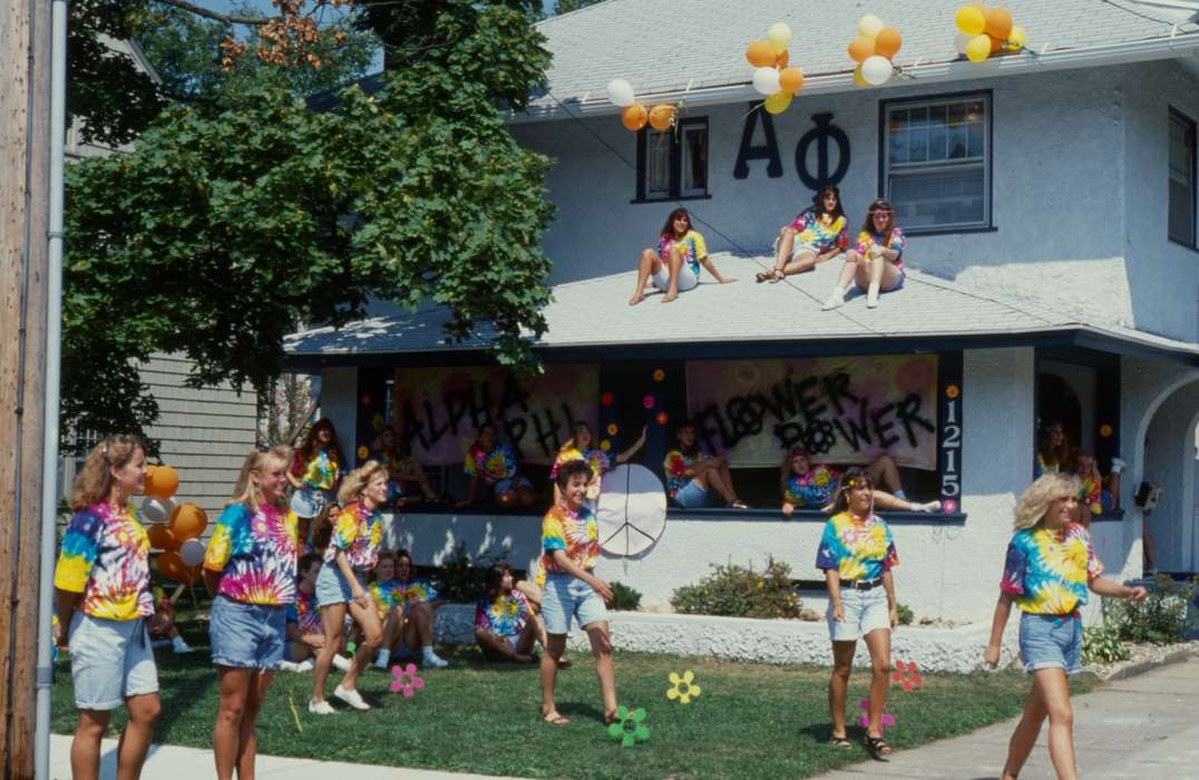 Schools and Education, tie-dye, university of northern iowa, UNI Special Collections & University Archives, uni, sorority, house, balloon, Cedar Falls, IA, Iowa History, Iowa, history of Iowa, Entertainment