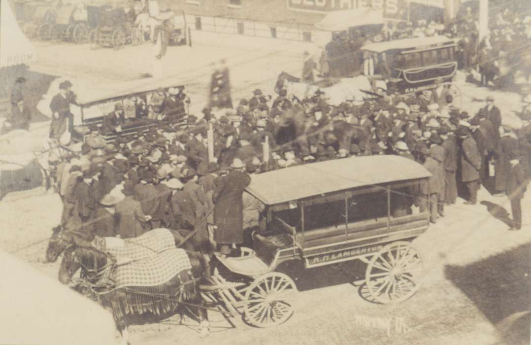 Iowa, Waverly Public Library, Portraits - Group, hats, Waverly, IA, victorian, horse and buggy, Animals, history of Iowa, correct date needed, Iowa History