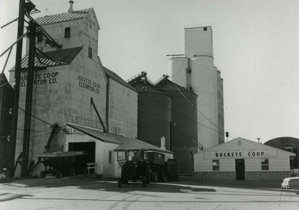 grain elevator, silo, Vierkandt, Jean, Iowa History, Farming Equipment, Iowa, Buckeye, IA, Businesses and Factories, history of Iowa