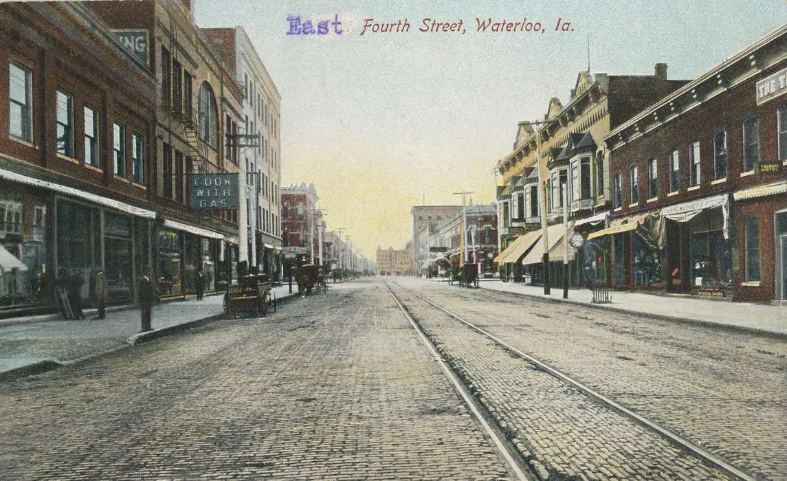 street, ia, IA, history, postcard, historic, Waterloo, Cities and Towns, Olsson, Ann and Jons, Iowa, Black Hawk, United States, Photos