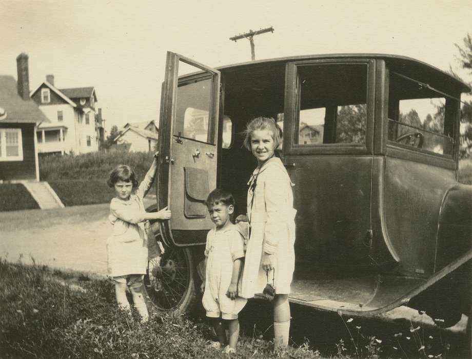Homes, Ager and Coy, Tompkins, history, Portraits - Group, historic, United States, Motorized Vehicles, Iowa, Ithaca, Children, ia, NY, Photos, Families
