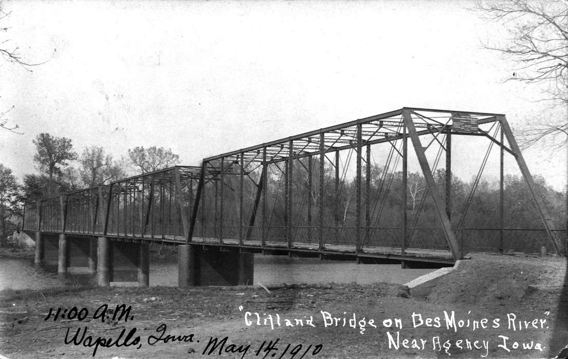bridge, Iowa History, Lakes, Rivers, and Streams, Iowa, Agency, IA, history of Iowa, Lemberger, LeAnn