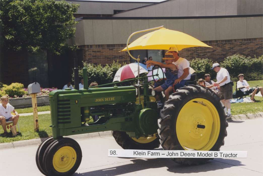 umbrella, parade, fourth of july, Children, john deere, Fairs and Festivals, Farming Equipment, Holidays, Johnson County Historical Society, tractor