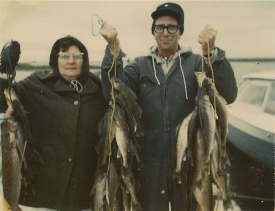 Edmund, Sharon, walleye, fish, history of Iowa, Lakes, Rivers, and Streams, MN, Iowa History, yellow perch, fishing, Portraits - Group, Iowa, pike, Winter, Outdoor Recreation