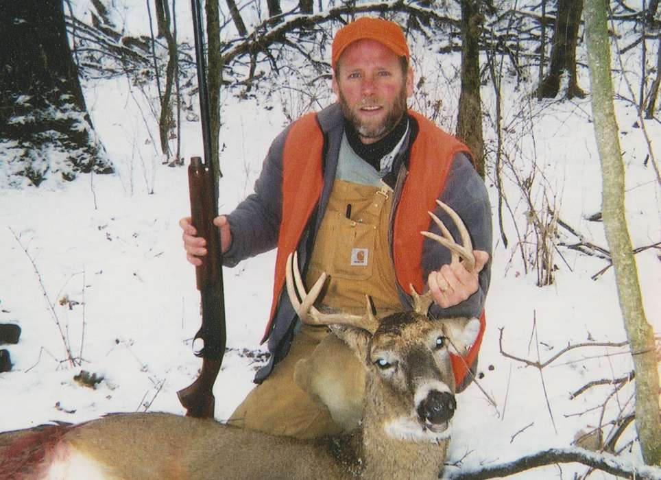 hunt, hunting, buck, Portraits - Individual, man, shotgun, history of Iowa, Iowa History, Animals, antler, deer, Harpers Ferry, IA, Haight, Jeannie, gun, carhartt, Outdoor Recreation, Iowa