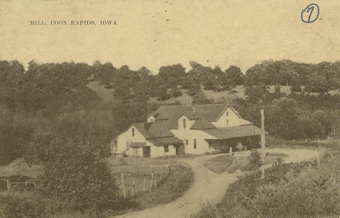 Coon Rapids Enterprise, porch, correct date needed, Businesses and Factories, fence, chimney