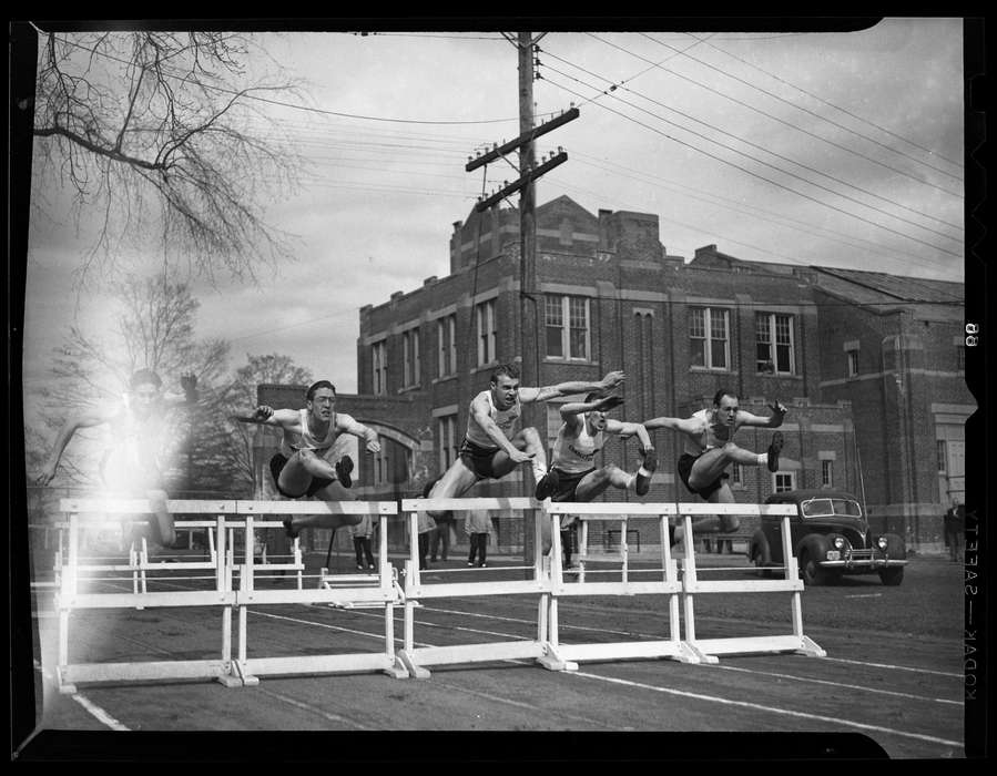 hurdles, Iowa History, track and field, Iowa, Archives & Special Collections, University of Connecticut Library, history of Iowa, Storrs, CT