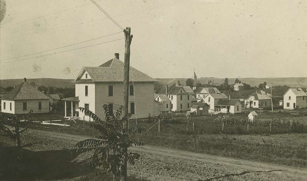 Landscapes, Homes, fence, dirt road, Religious Structures, cross, Coon Rapids Enterprise, Cities and Towns, correct date needed