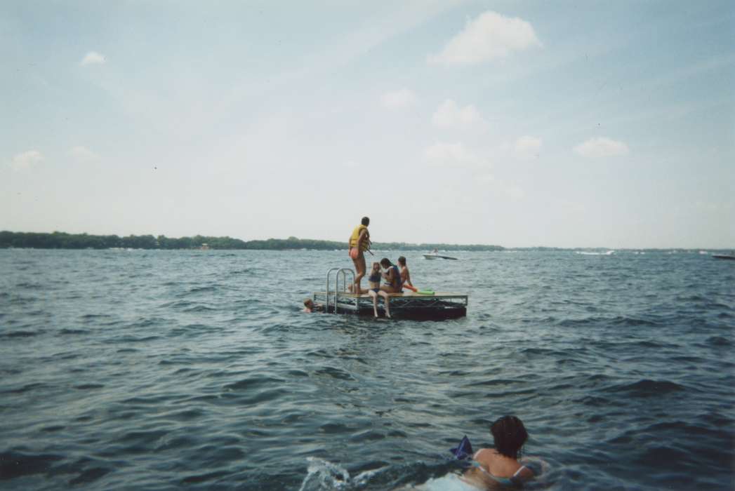 Lakes, Rivers, and Streams, Outdoor Recreation, lake, history of Iowa, Okoboji, IA, swimming, Potter, Lissa, swim, life jacket, Iowa, Iowa History, raft