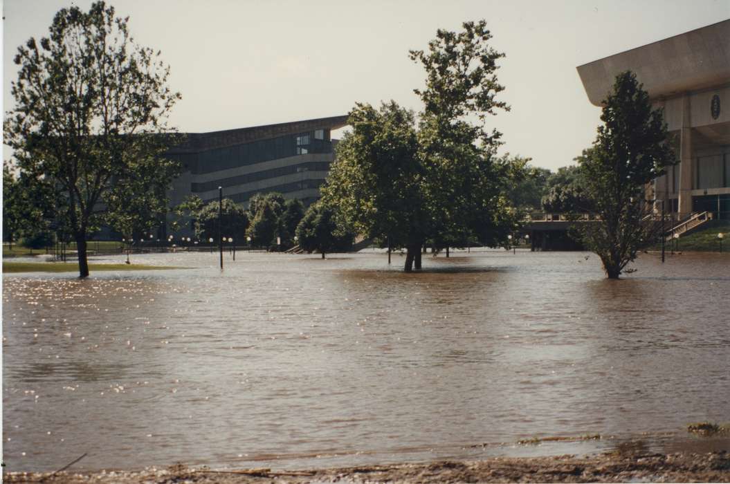 Schools and Education, water, United States, history, Ames, stephens auditorium, ia, Photos, street lamps, historic, Iowa, street flooded, hilton coliseum, IA, collage, Behrens, Mark, Floods