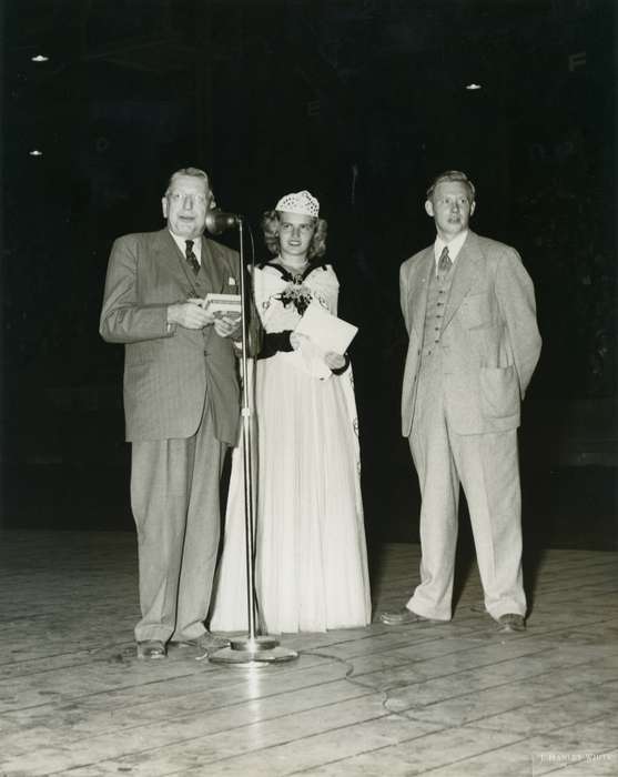 national cattle congress, cattle congress, stage, Photos, history, ia, IA, Fairs and Festivals, historic, Black Hawk, Iowa, Waterloo, microphone, crown, Grout Museum of History and Science, United States, dairy princess