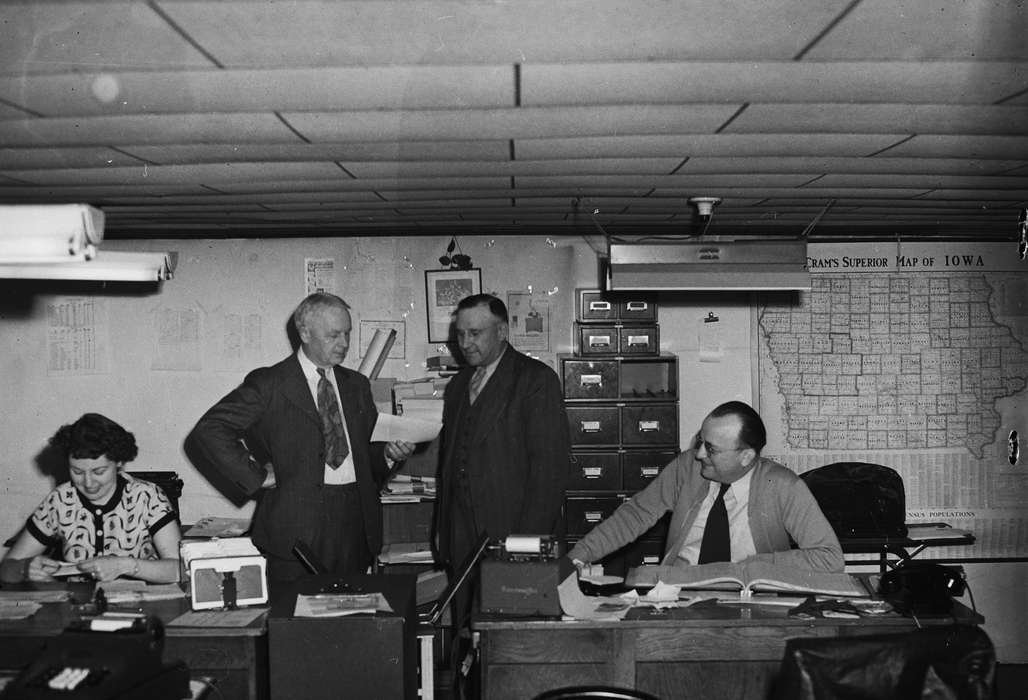 office, Businesses and Factories, Iowa, necktie, suits, IA, United States, Photos, historic, Labor and Occupations, Coon Rapids, history, ia, Coon Rapids Enterprise, iowa map, woman, filing cabinet