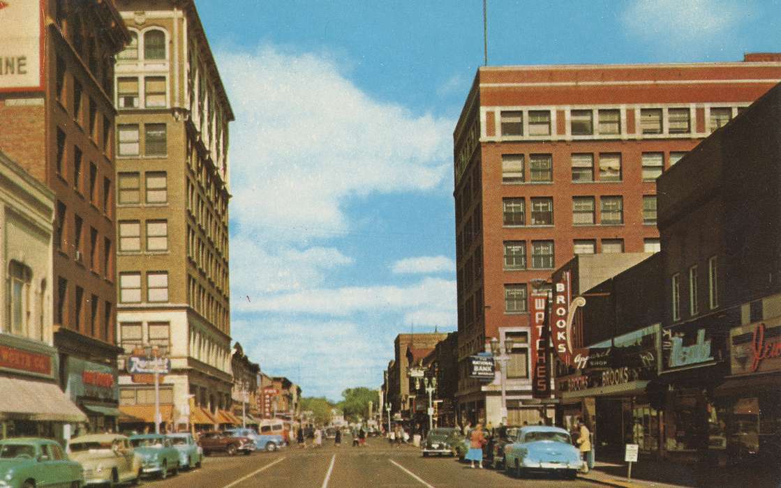 street, ia, IA, history, postcard, historic, Waterloo, Cities and Towns, Olsson, Ann and Jons, Iowa, Black Hawk, United States, Photos