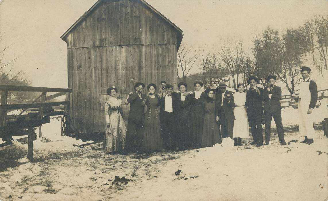 dress, family, fancy, suit, victorian, dressed up, Winter, Families, snow, O'Brink, Lisa, winter, Portraits - Group, Barns