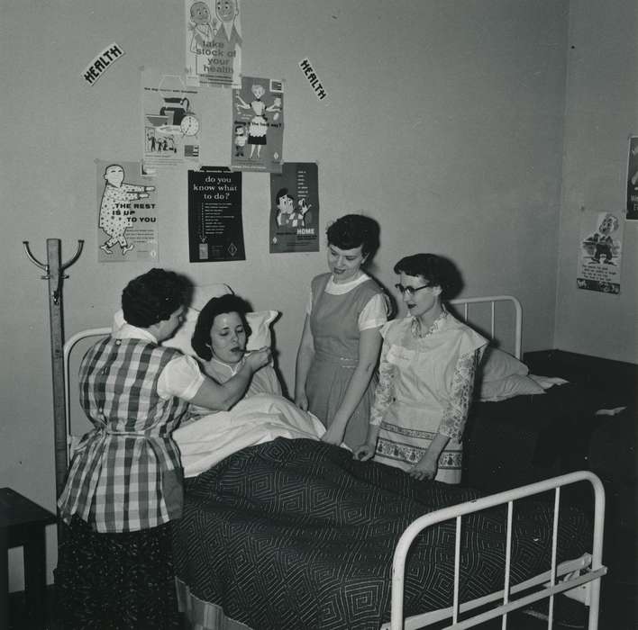 Hospitals, women, history of Iowa, Iowa History, women at work, hospital, Iowa, nurses, Waverly Public Library, IA