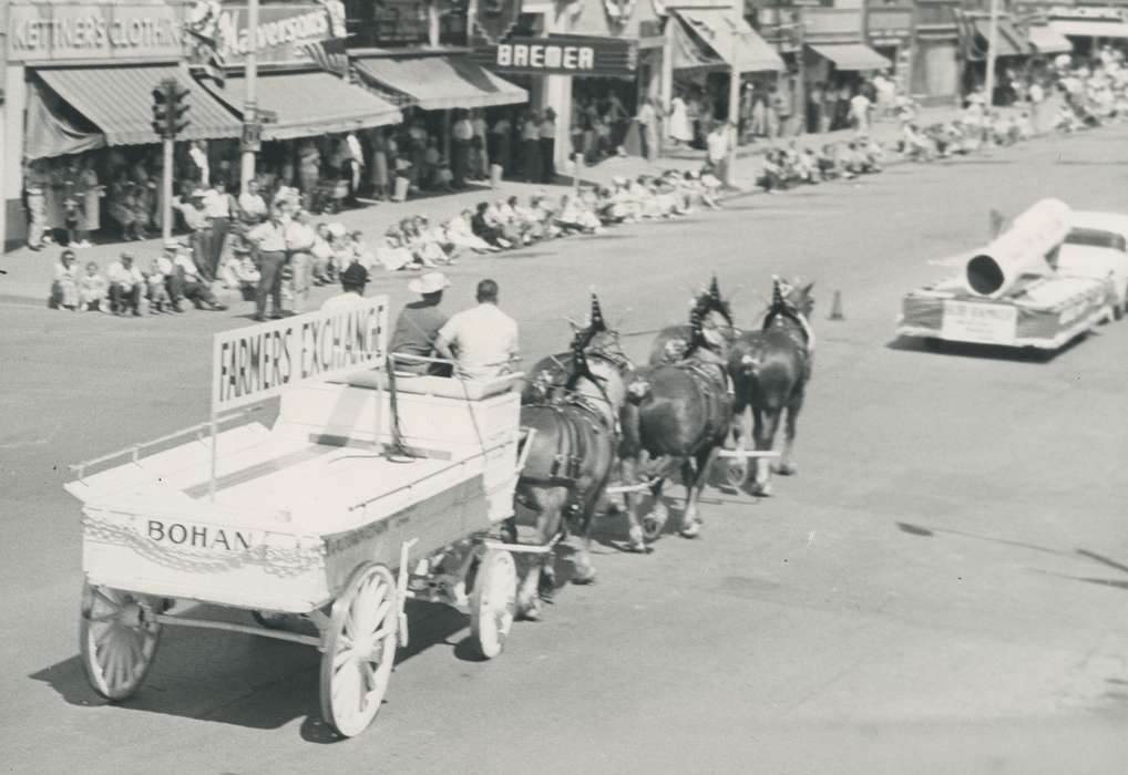 Main Streets & Town Squares, parade, Fairs and Festivals, rocket, horse, Iowa History, Cities and Towns, Animals, Iowa, Waverly Public Library, farmers exchange, history of Iowa