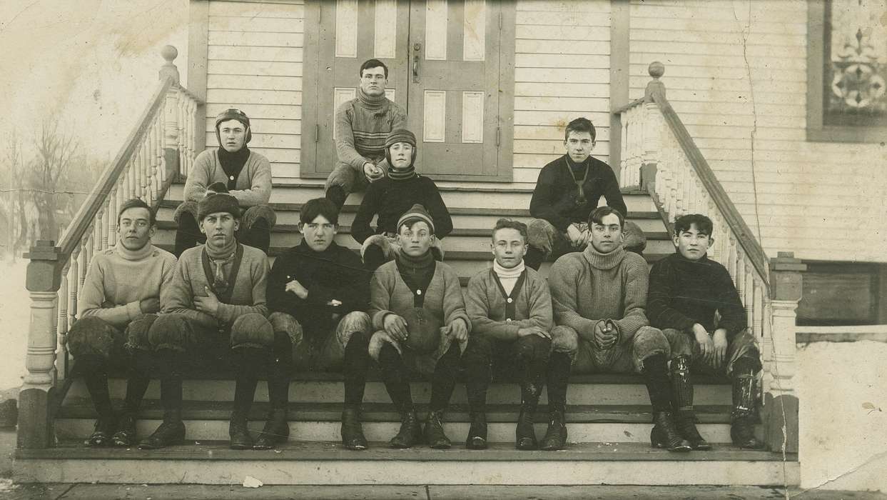 turtleneck, Homes, Sports, football, Portraits - Group, leather helmet, boots, Children, Coon Rapids Enterprise, Cities and Towns, Schools and Education